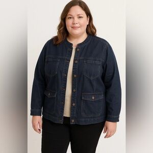 Eileen Fisher Dark Blue Jean Jacket